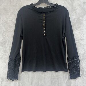 Whimsigoth Black Top Women's 2XL‎ XXL Stretchy Unbranded Capsule Basic Goth